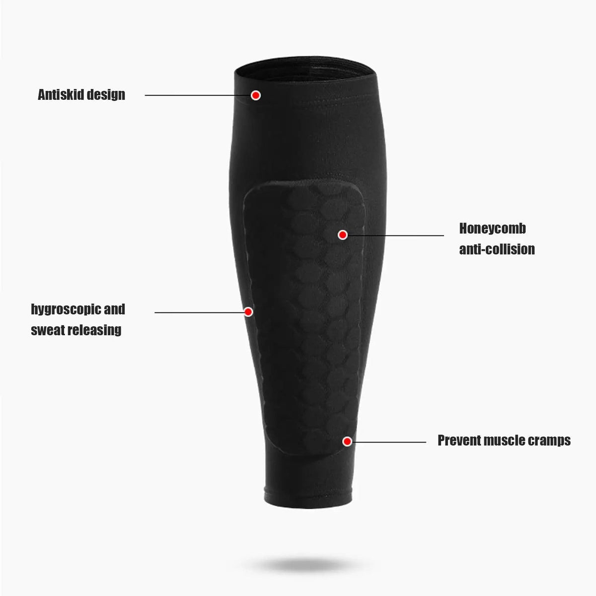 Protective Athletic Leg Sleeves with Cushioned Hex Cell Design for Soccer & Football | Thomler