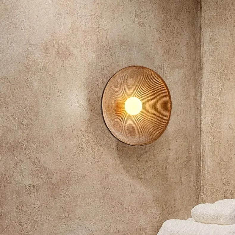 Wall Lamp Resin Glass 19.7 in Round White Bedroom Living Room Ambient Lighting Scandinavian Minimalist Sconce | Thomler