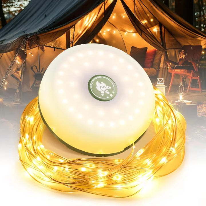 Camping Lamp ABS 11.6 cm Black Outdoor Lighting Lantern Flashlight RGB String Light Power Bank Rechargeable | Thomler