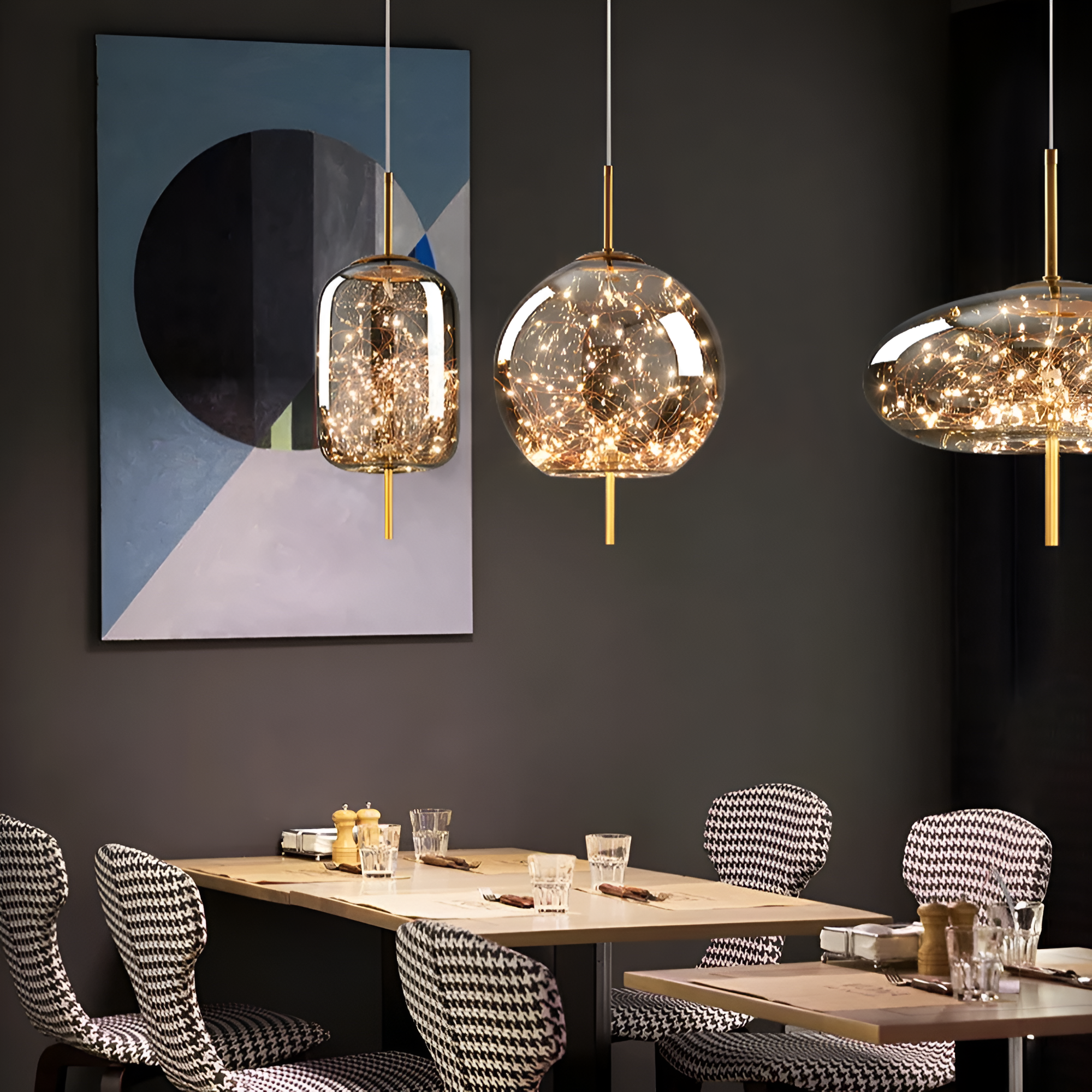 Pendant Light Glass 7.9 in Modern Adjustable Dining Room Kitchen Island Hanging Ceiling Lamp Scandinavian Minimalist Fixture | Thomler