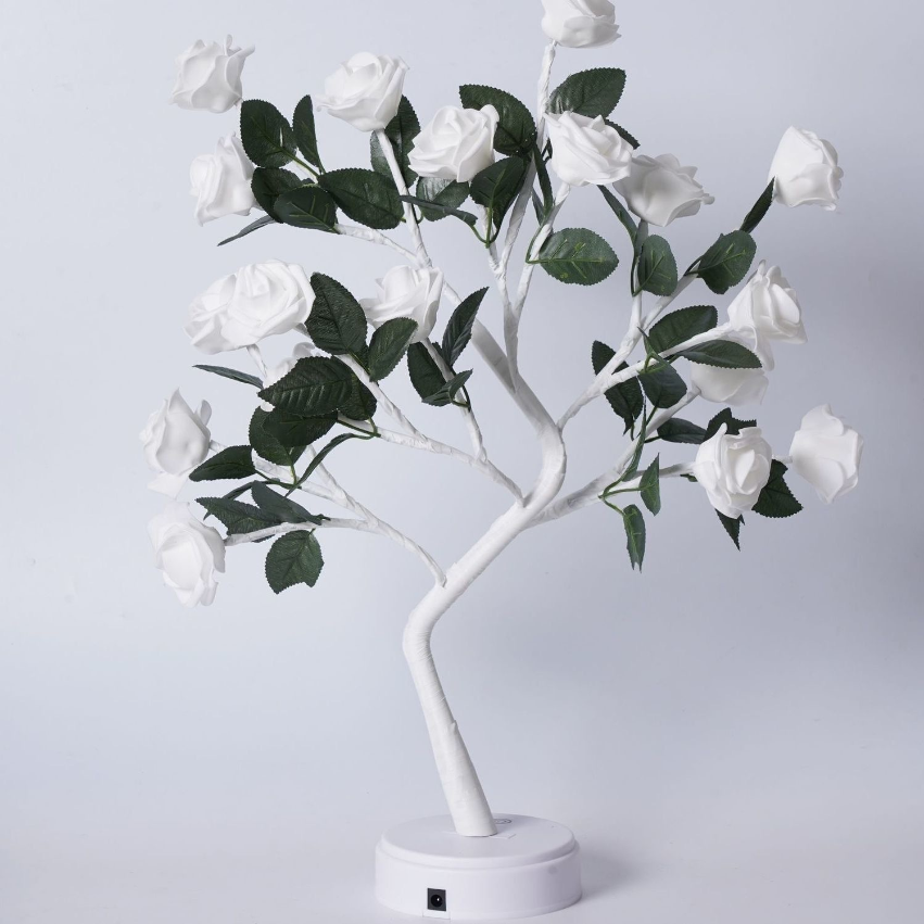 LED Flower Blossom Tree Lamp Warm White Light 24 Blooms 15.7 Inch Decorative Tabletop Accent for Bedroom Living Room Nursery Battery or | Thomler