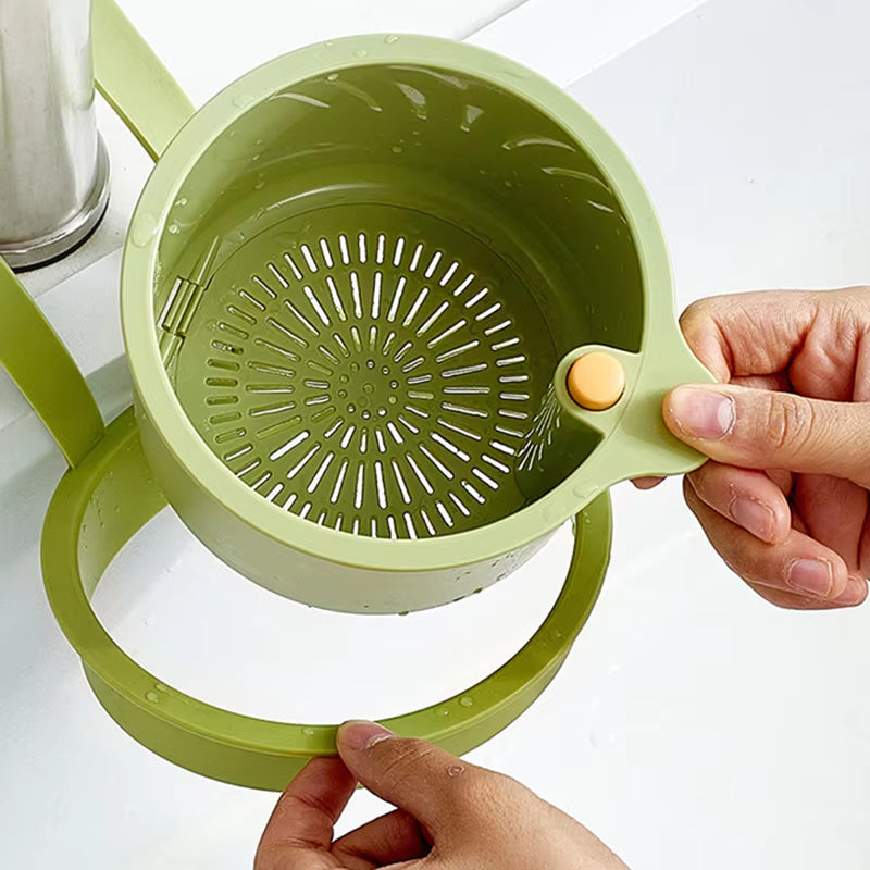 Sink Strainer Polypropylene 20.2 cm Hanging Kitchen Food Waste Filter Drain Basket With Click Release Vegetable Rinsing Caddy | Thomler