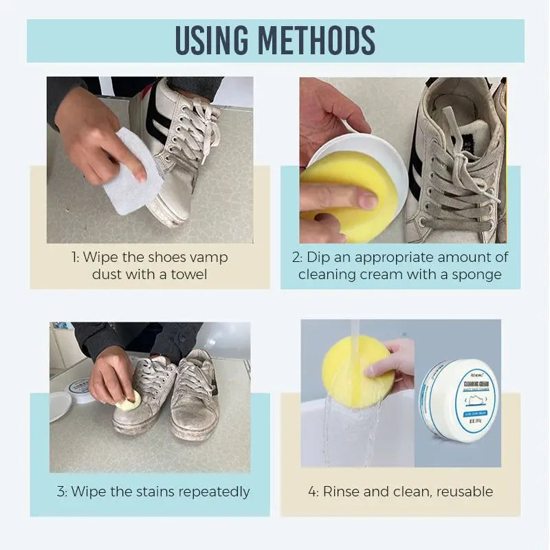 Waterless Sneaker Cleaning Cream for Instant Stain Removal on White Shoes, Tennis Shoes & Leather Footwear – Gentle Formula for All Shoe | Thomler