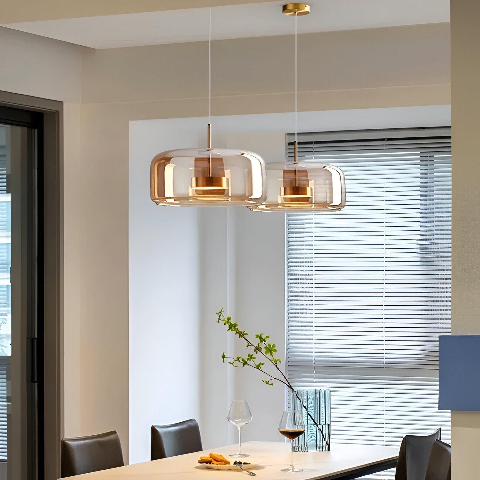 Pendant Light Glass Dome 15.0 in Smoked Gray Kitchen Island Dining Room Adjustable Triple Hanging Ceiling Fixture | Thomler