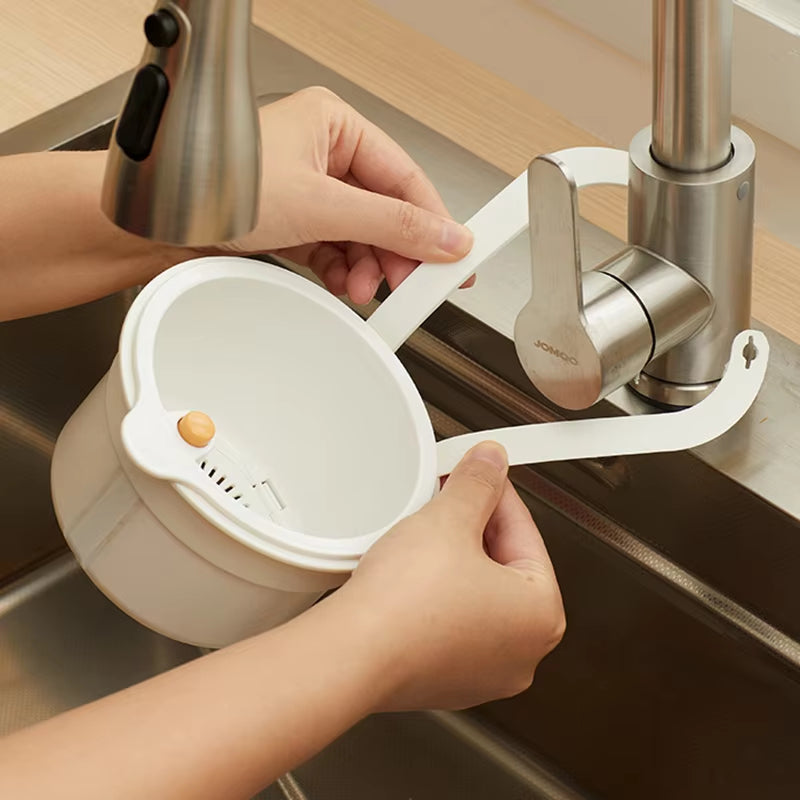 Hanging Kitchen Draining Basket Polypropylene 20.2 cm Sink Fruit Vegetable Strainer Compact Hands-Free Drainage | Thomler