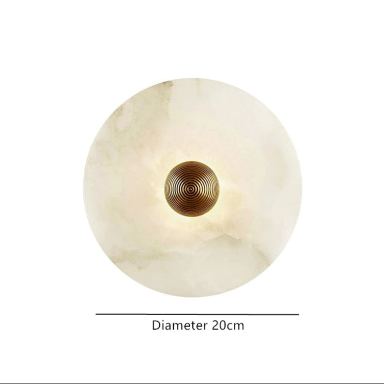 Wall Lamp Alabaster 7.9–13.8 In Round LED Bedroom Hallway Modern Minimalist Sconce Lighting Fixture | Thomler