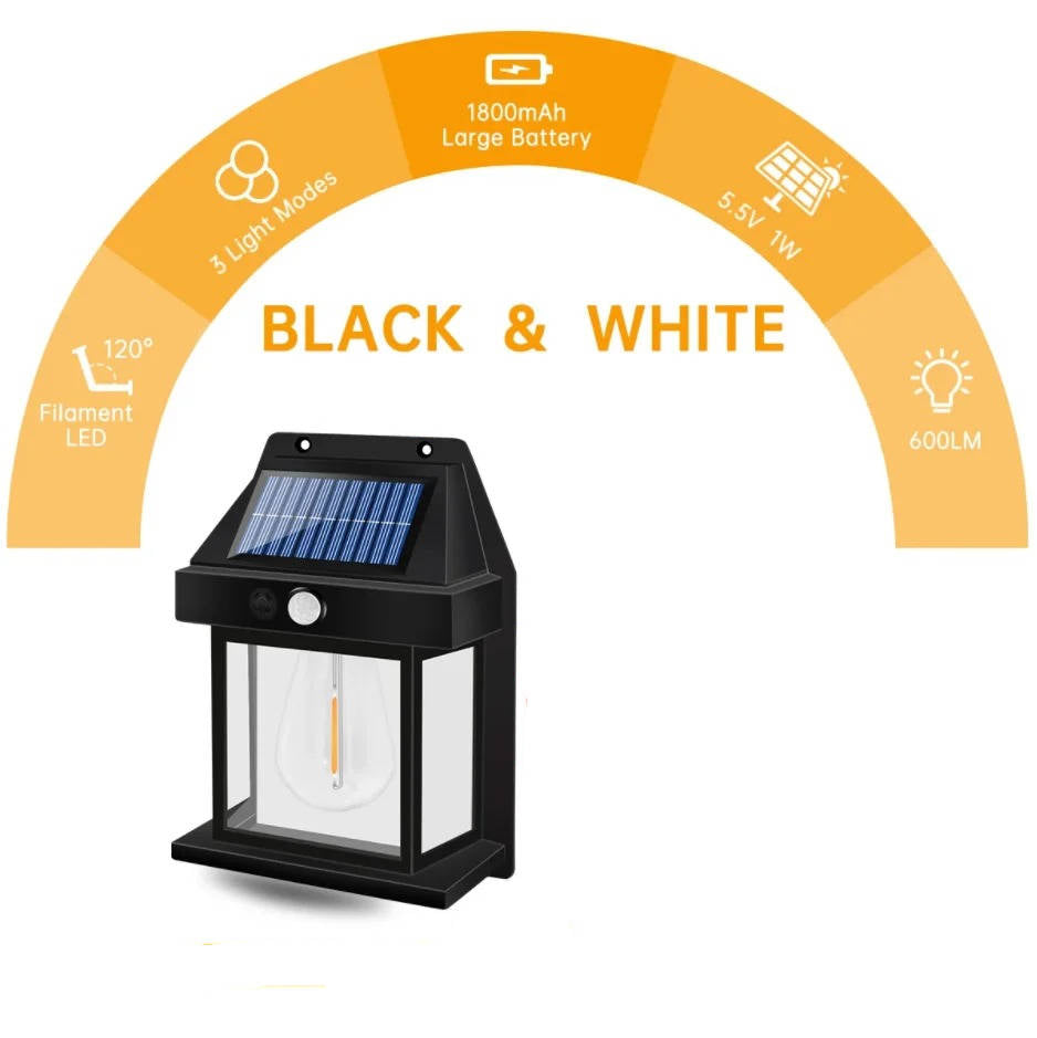 Motion-Activated Solar Outdoor Sconce with 3 Brightness Settings – Weatherproof Garden Security Light – 2-Pack | Thomler