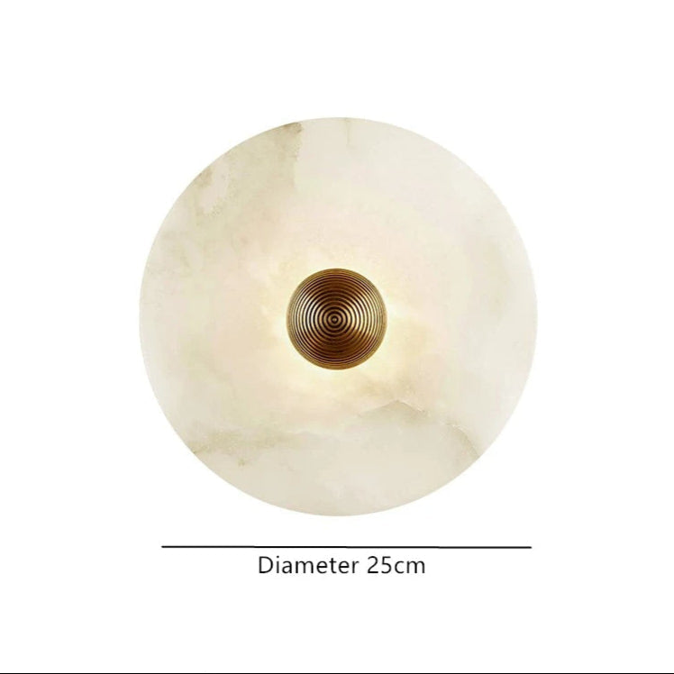 Wall Lamp Alabaster 7.9–13.8 In Round LED Bedroom Hallway Modern Minimalist Sconce Lighting Fixture | Thomler