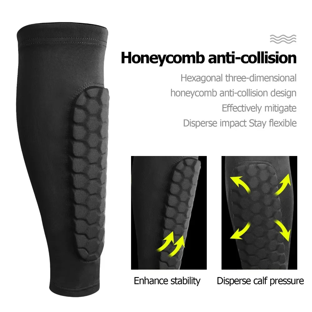 Protective Athletic Leg Sleeves with Cushioned Hex Cell Design for Soccer & Football | Thomler