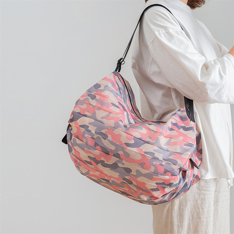 Collapsible Grocery Bag with Reinforced Straps and Water-Resistant Oxford Fabric for Shopping, Travel, Picnics, Eco-Friendly Reusable Tote | Thomler