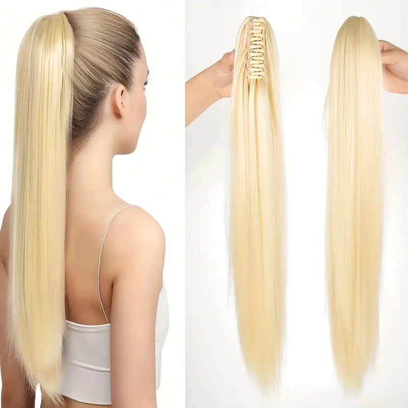 22-Inch Clip-On Ponytail Hair Extension for Instant Volume & Length – Synthetic Fiber, Heat-Safe, Secure Wrap Tie – for Everyday or | Thomler