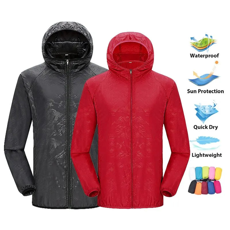 Packable Rain Shell Jacket with UPF 40+ Sun Protection & Quick-Dry Fabric for Hiking, Running, Cycling & Everyday Outdoor Use | Thomler
