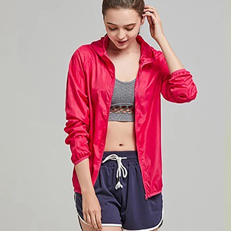 Packable Rain Shell Jacket with UPF 40+ Sun Protection & Quick-Dry Fabric for Hiking, Running, Cycling & Everyday Outdoor Use | Thomler