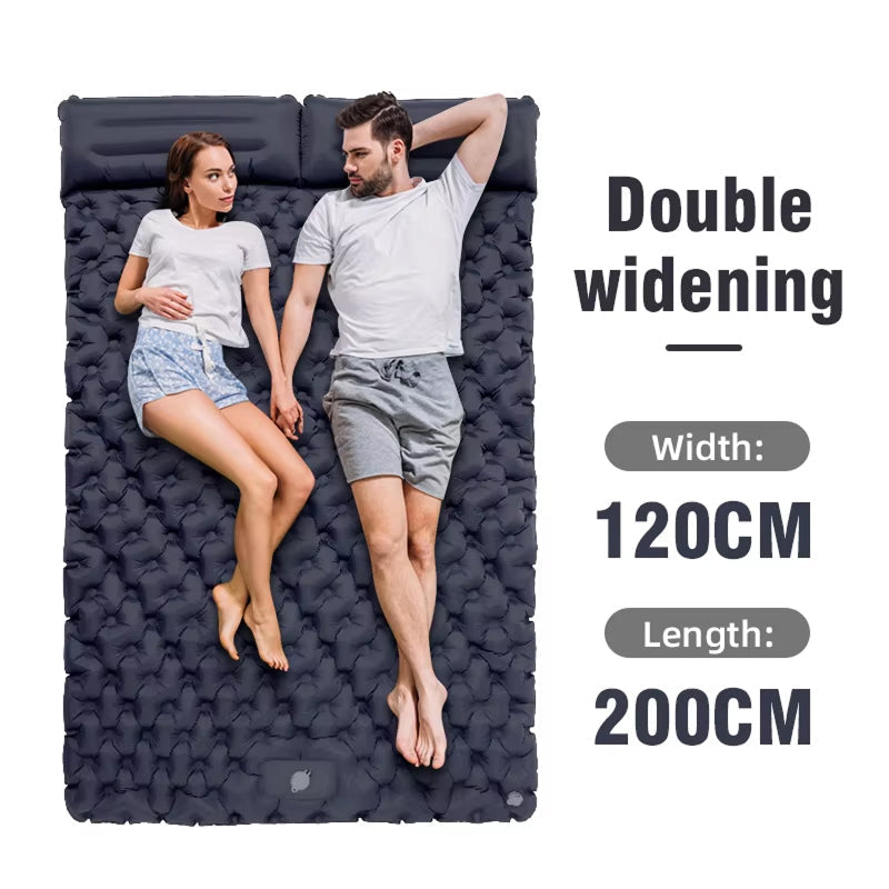 Self-Inflating Double Sleep Pad with Integrated Foot Pump for Two – Insulated Waterproof TPU Camping Mat for Backpacking, Tent Camping & | Thomler