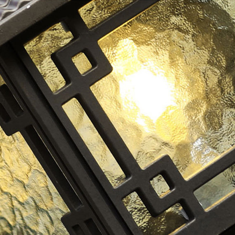 Traditional Post-Mount Garden Lantern – Coffee Gold Finish, All-Weather Aluminum, Glass Shade | Thomler