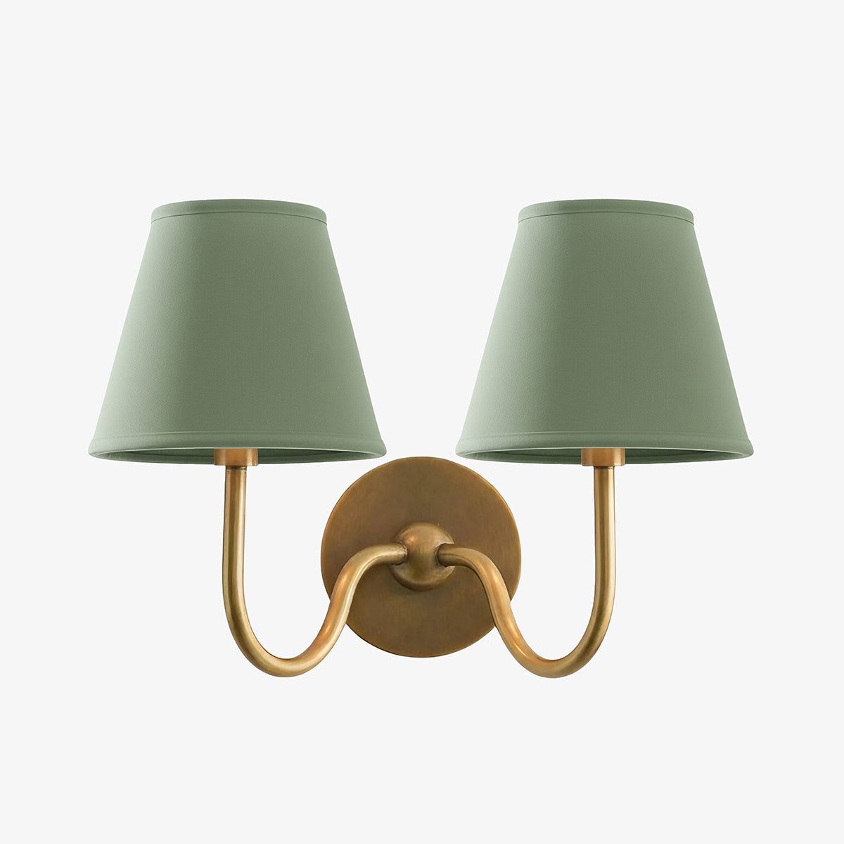 Brass Sconce with Fabric Drum Shade – 1 or 2 Light Hardwired Fixture for Bedroom, Hallway & Living Room | Thomler