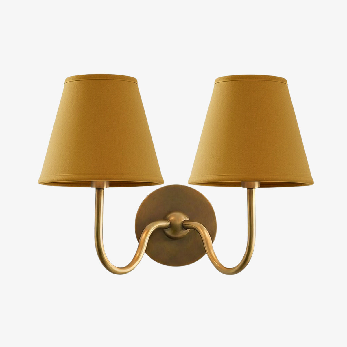 Brass Sconce with Fabric Drum Shade – 1 or 2 Light Hardwired Fixture for Bedroom, Hallway & Living Room | Thomler