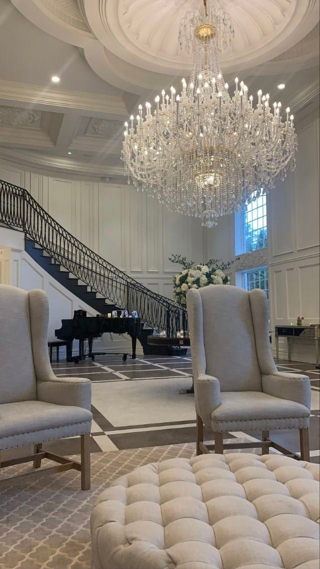 Grand Tiered Crystal Chandelier 35-90 Bulbs Dimmable LED Foyer Statement Lighting for High Ceilings Entryway Staircase Hotel Lobby | Thomler