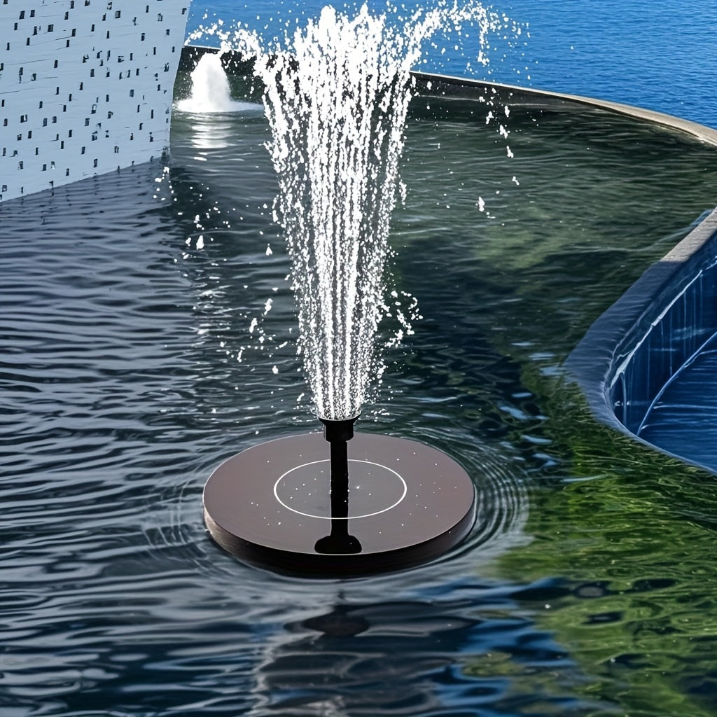 Solar Powered Floating Fountain Pump with 6 Interchangeable Spray Heads for Bird Baths, Ponds, and Garden Water Features – Automatic | Thomler