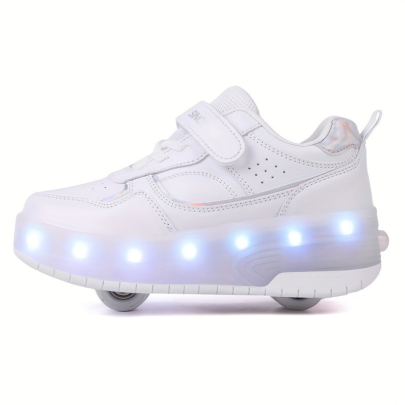 LED Light-Up Roller Skate Sneakers for Kids with Removable Wheels – USB Rechargeable Inline Shoes for Boys & Girls | Thomler
