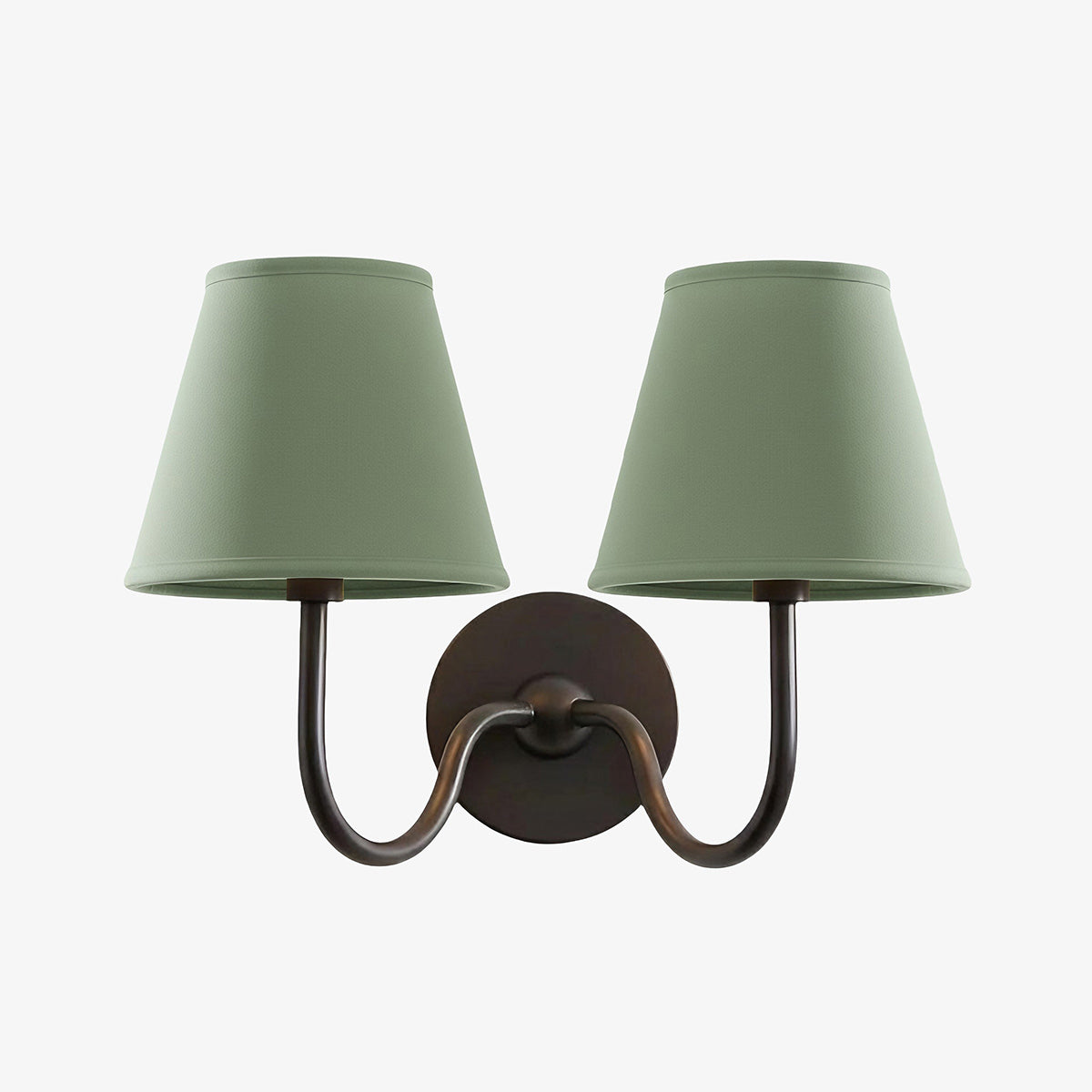 Brass Sconce with Fabric Drum Shade – 1 or 2 Light Hardwired Fixture for Bedroom, Hallway & Living Room | Thomler