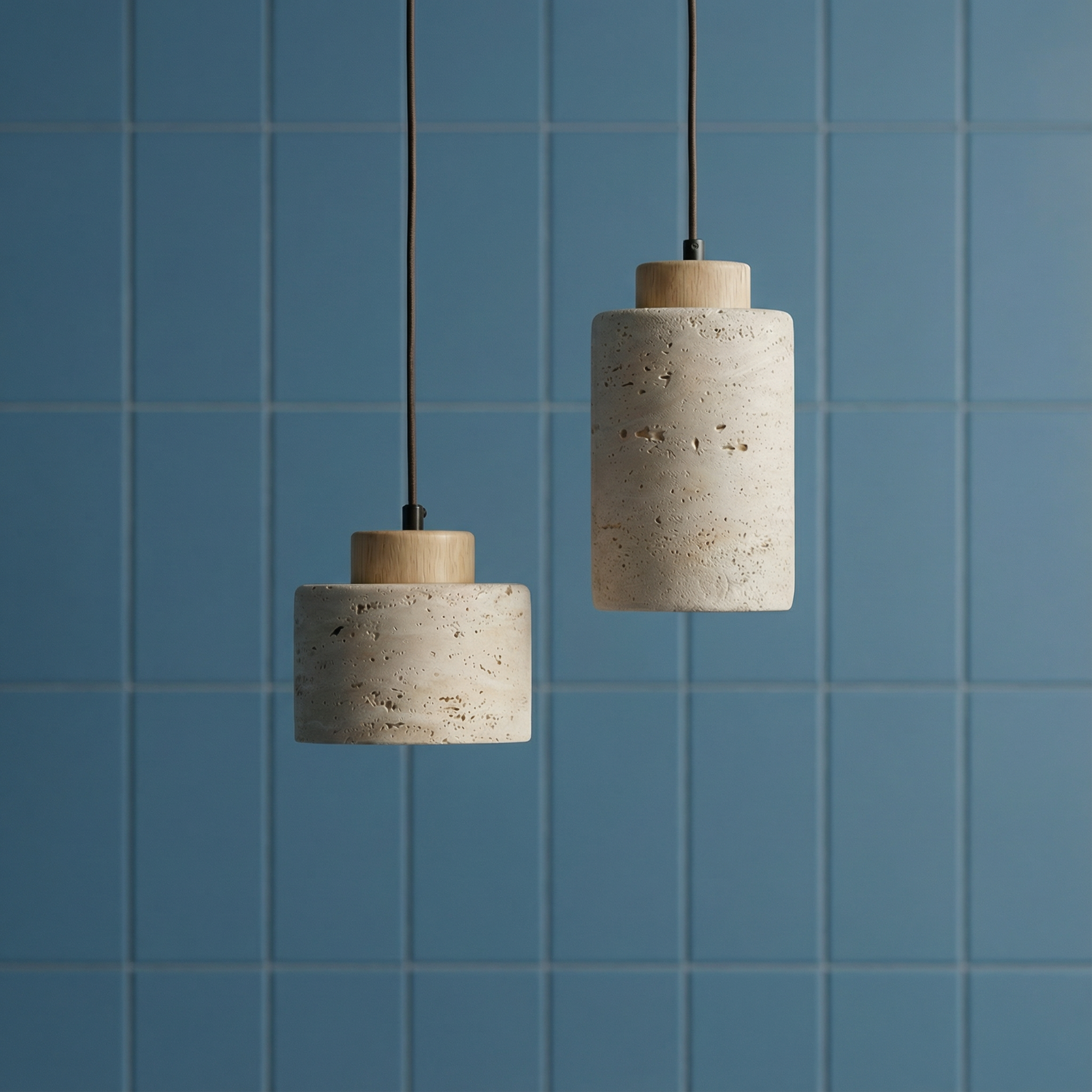 Textured Stone Shade Hanging Light with Natural Grain Finish for Kitchen Island Dining Room Modern Minimalist Ceiling Fixture | Thomler