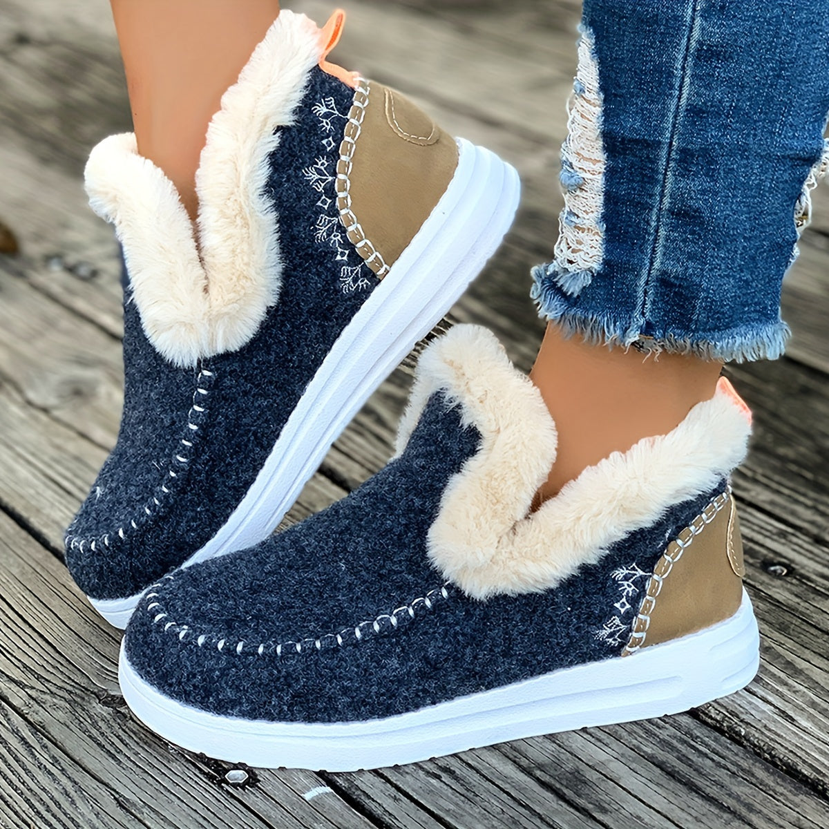 Women's Plush-Lined Slippers – Non-Slip Indoor House Shoes with Cozy Fleece for Winter Warmth & Everyday Comfort at Home | Thomler