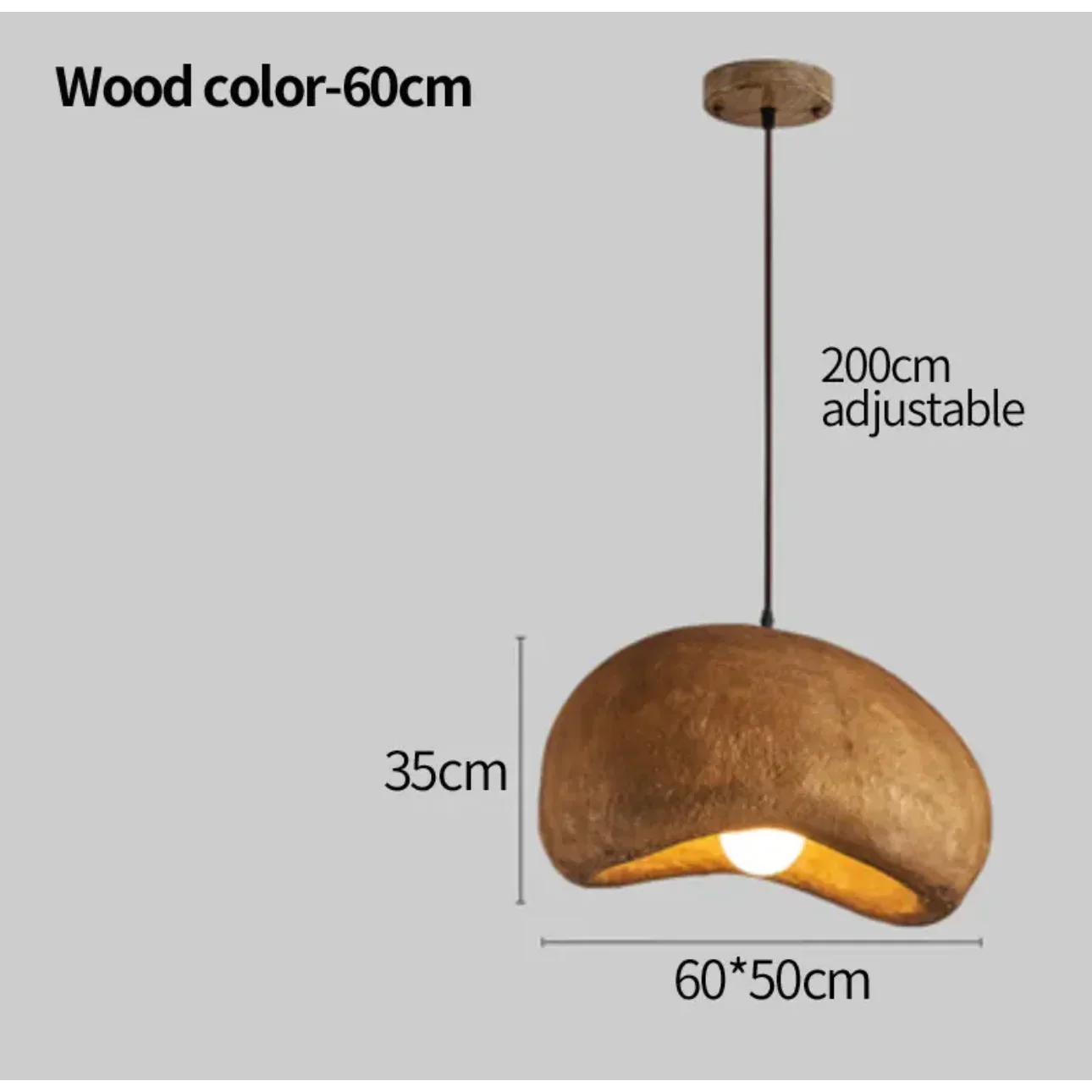 Pendant Light Resin E27 Hanging Dining Room Bedroom Japandi Minimalist Ceiling Fixture Ambient Lighting | Thomler