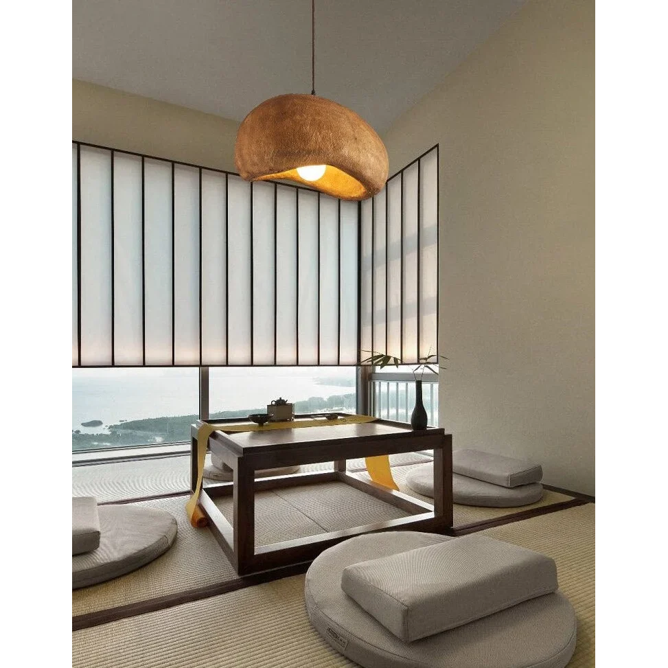 Pendant Light Resin E27 Hanging Dining Room Bedroom Japandi Minimalist Ceiling Fixture Ambient Lighting | Thomler