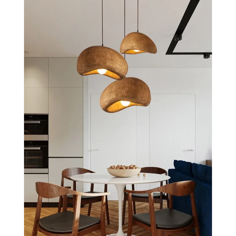Pendant Light Resin E27 Hanging Dining Room Bedroom Japandi Minimalist Ceiling Fixture Ambient Lighting | Thomler
