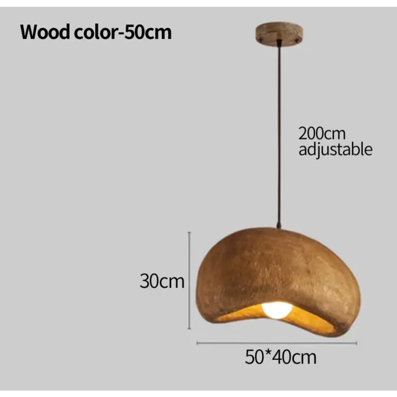 Pendant Light Resin E27 Hanging Dining Room Bedroom Japandi Minimalist Ceiling Fixture Ambient Lighting | Thomler