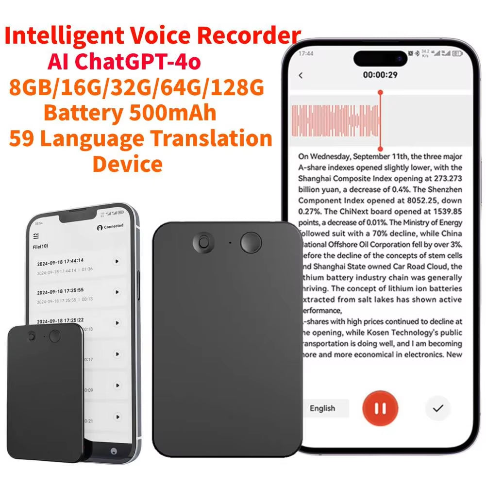 AI Voice Recorder with Real-Time Transcription & 59-Language Translation for Meetings & Interviews | Thomler