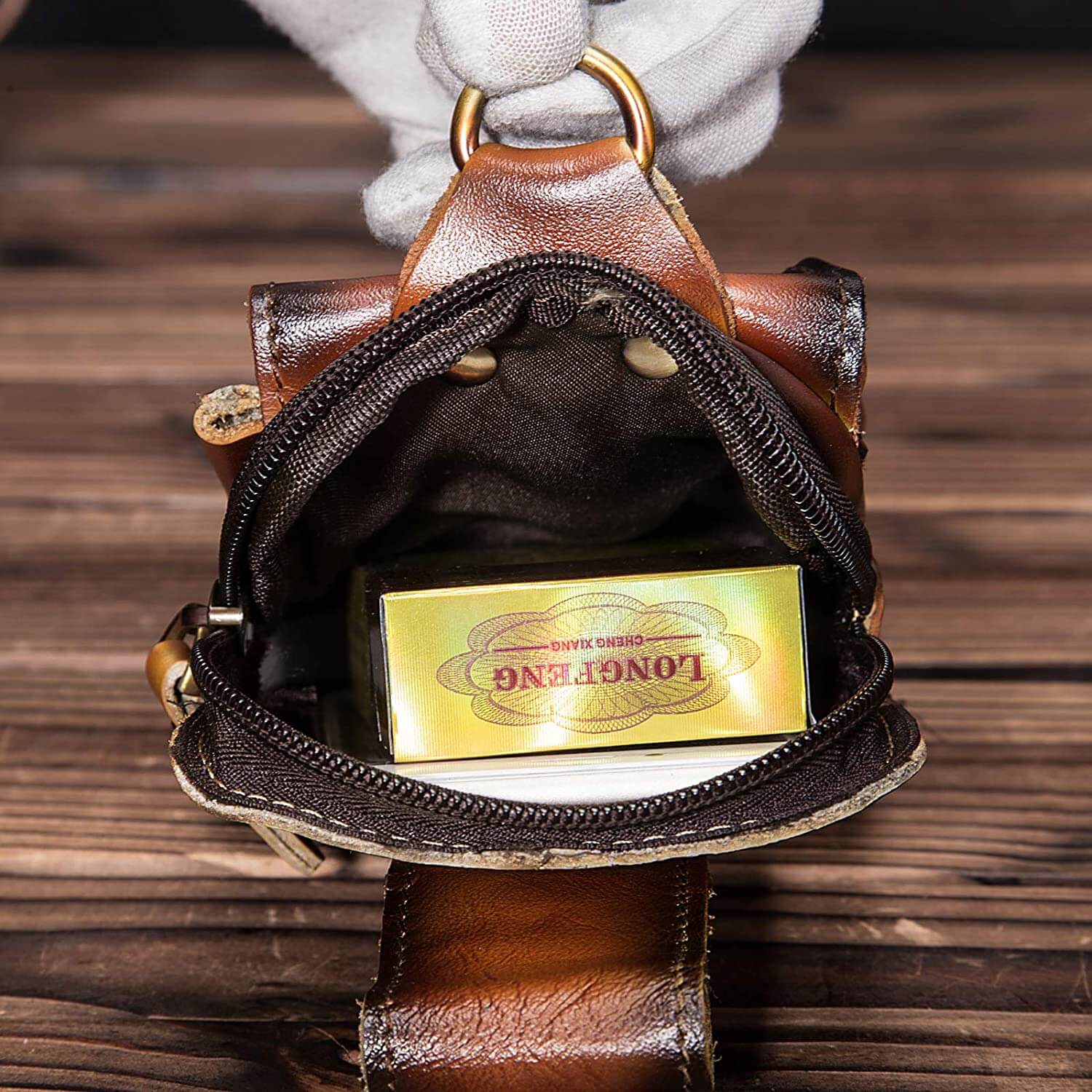 Leather Belt Bag for Men – Full-Grain Cowhide Waist Pack with Adjustable Strap, Magnetic Clasp & Zippered Compartments for Travel, Hiking | Thomler