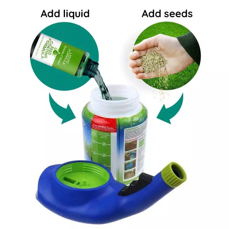Grass Seed Coating Spray for Bare Lawn Patches – Hydro Seeding Solution for Yard Repair, Turf Restoration & Dense Green Coverage | Thomler