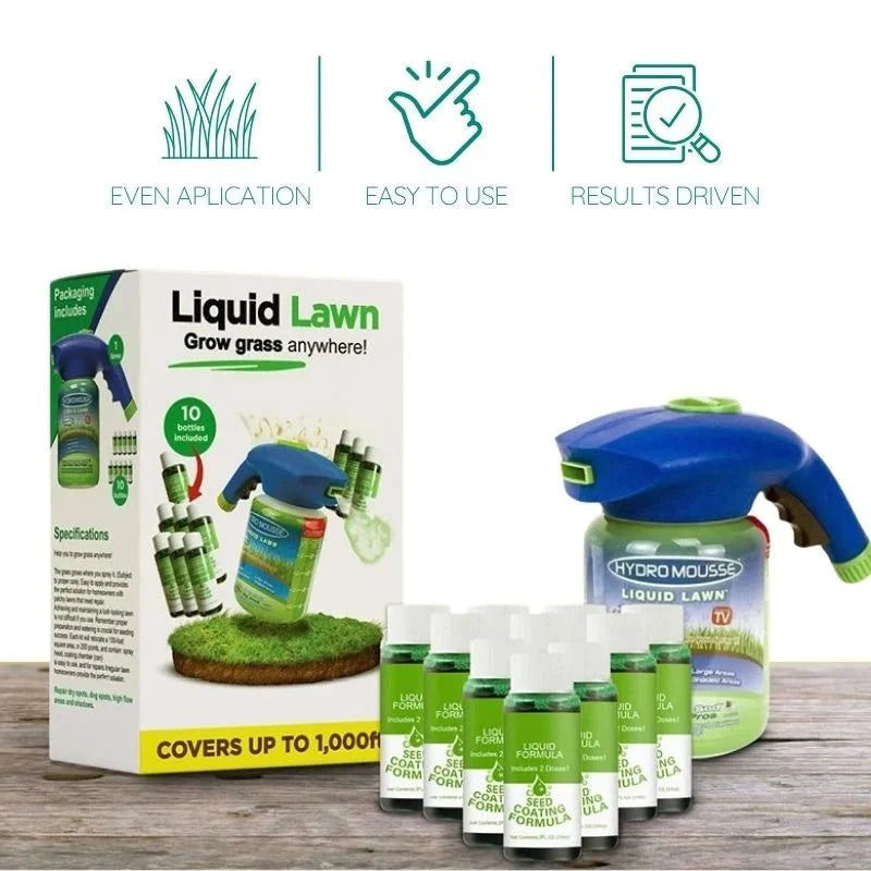 Grass Seed Coating Spray for Bare Lawn Patches – Hydro Seeding Solution for Yard Repair, Turf Restoration & Dense Green Coverage | Thomler