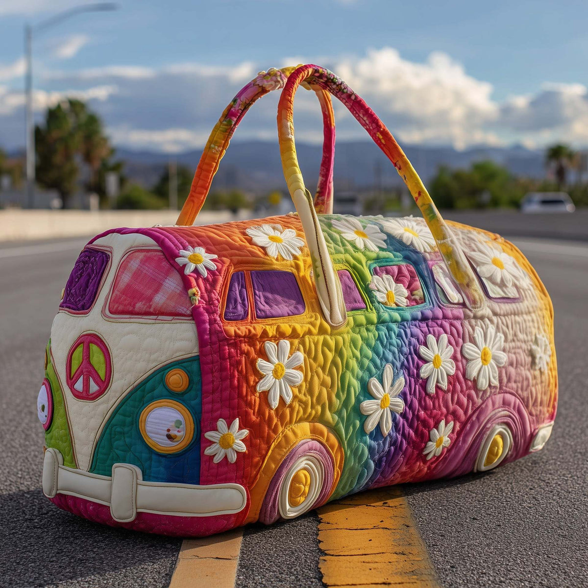 Quilted Floral Weekend Travel Duffel Bag with Reinforced Frame for Women | Carry-On Overnight Bag | Thomler
