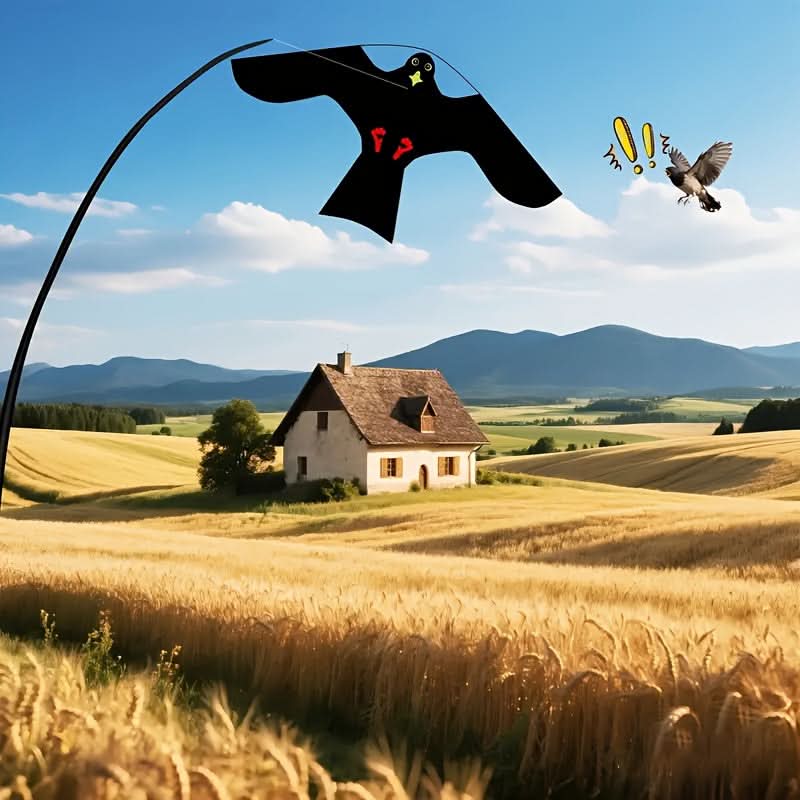 Raptor Decoy Kite for Garden Crop Protection – Lifelike Predator Bird Deterrent for Farms, Orchards & Fields – Wind-Powered Scarecrow | Thomler