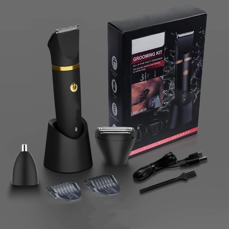 All-in-One Electric Body Groomer for Men – Cordless Full Body Hair Trimmer with Waterproof Design & Multiple Attachments for Face, Body & | Thomler