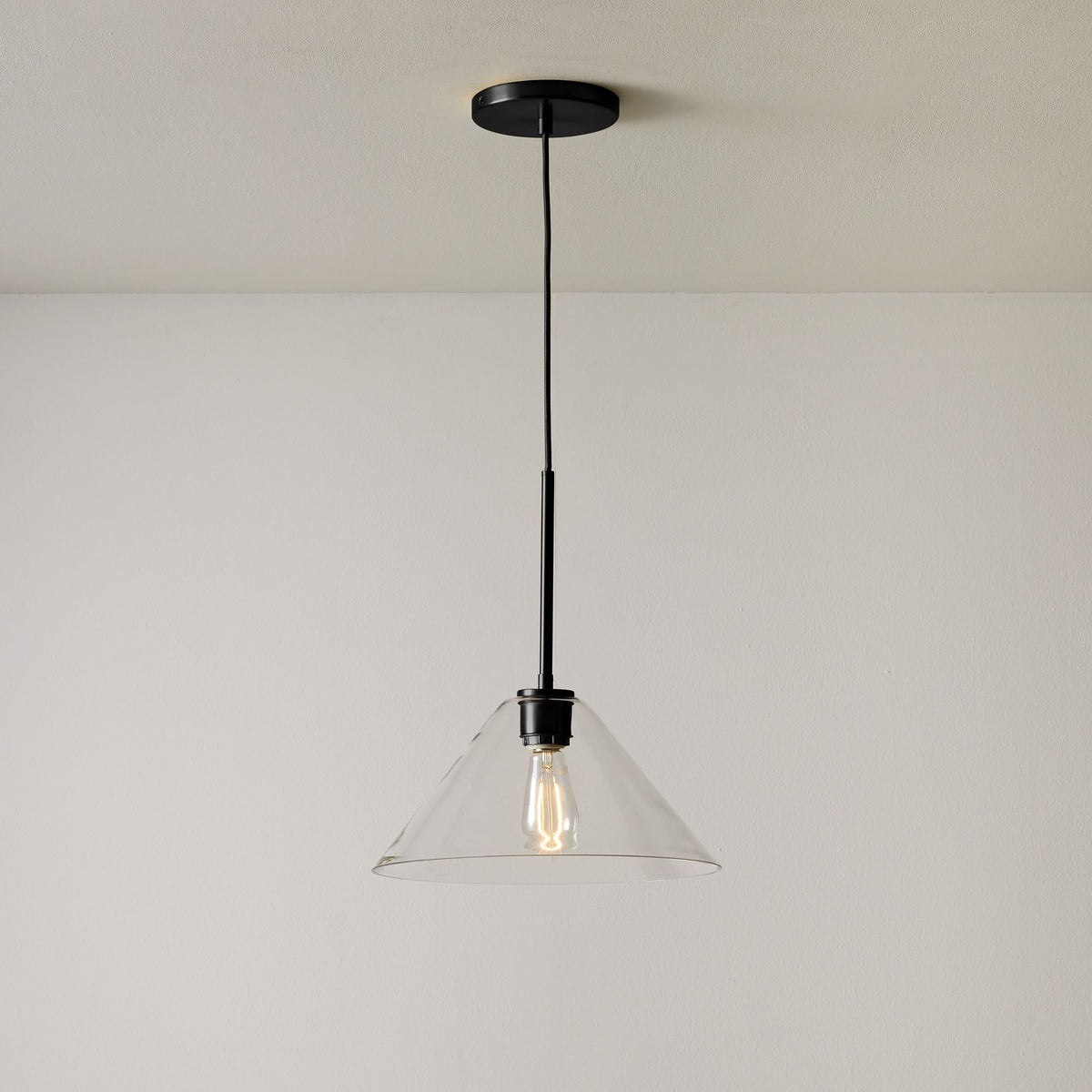 Tapered Glass Hanging Fixture with Metal Hardware for Island Dining Bar Overhead Lighting Home Kitchen | Thomler