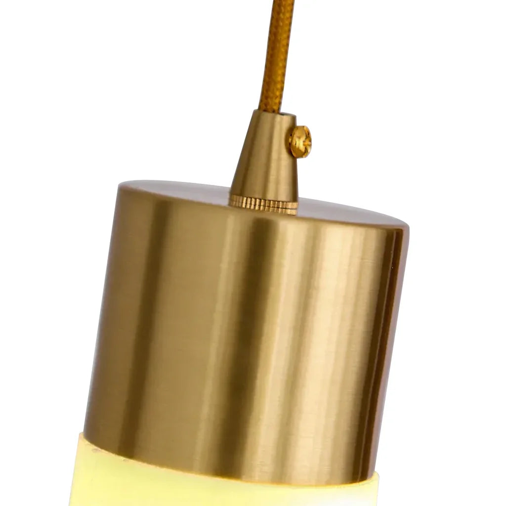 Cylindrical Stone & Metal Overhead Fixture – Warm Ambient LED for Dining & Kitchen | Thomler