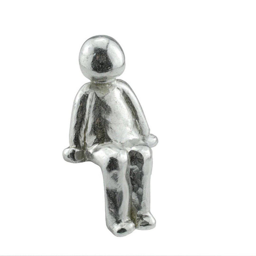 Dog Statue Metal Silver Glossy Table Decoration Living Room Bookshelf Minimalist Interior Accessory Ornament | Thomler