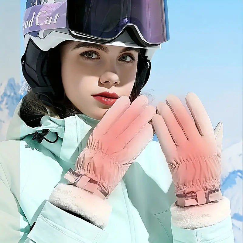 Touchscreen Winter Gloves with Plush Lining & Bow Detail for Snow Sports and Cycling | Thomler