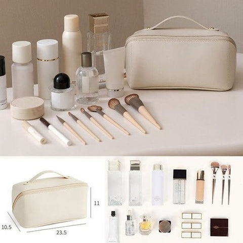 Travel Makeup Organizer Bag with Multiple Compartments for Toiletries & Cosmetics – Compact Storage Pouch for Women | Thomler