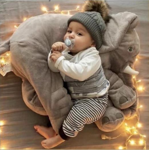 Plush Elephant Nursery Pillow for Babies & Toddlers – Soft Cuddle Cushion for Nap Time, Play & Decor | Thomler