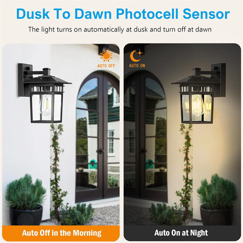 Outdoor Wall Sconce Aluminum Weather-Resistant Lantern for Porch Patio Garden Entryway Exterior Lighting 110V-240V E27 Socket | Thomler