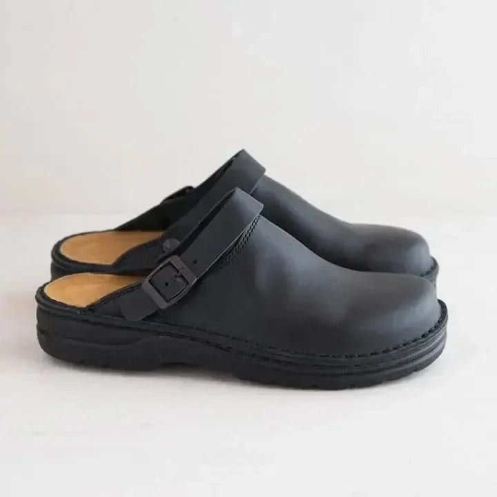 Leather-Effect Slip-On Clogs for Men & Women – Cushioned Footbed, Lightweight Design, Casual Everyday Shoes for Indoor & Outdoor Wear | Thomler