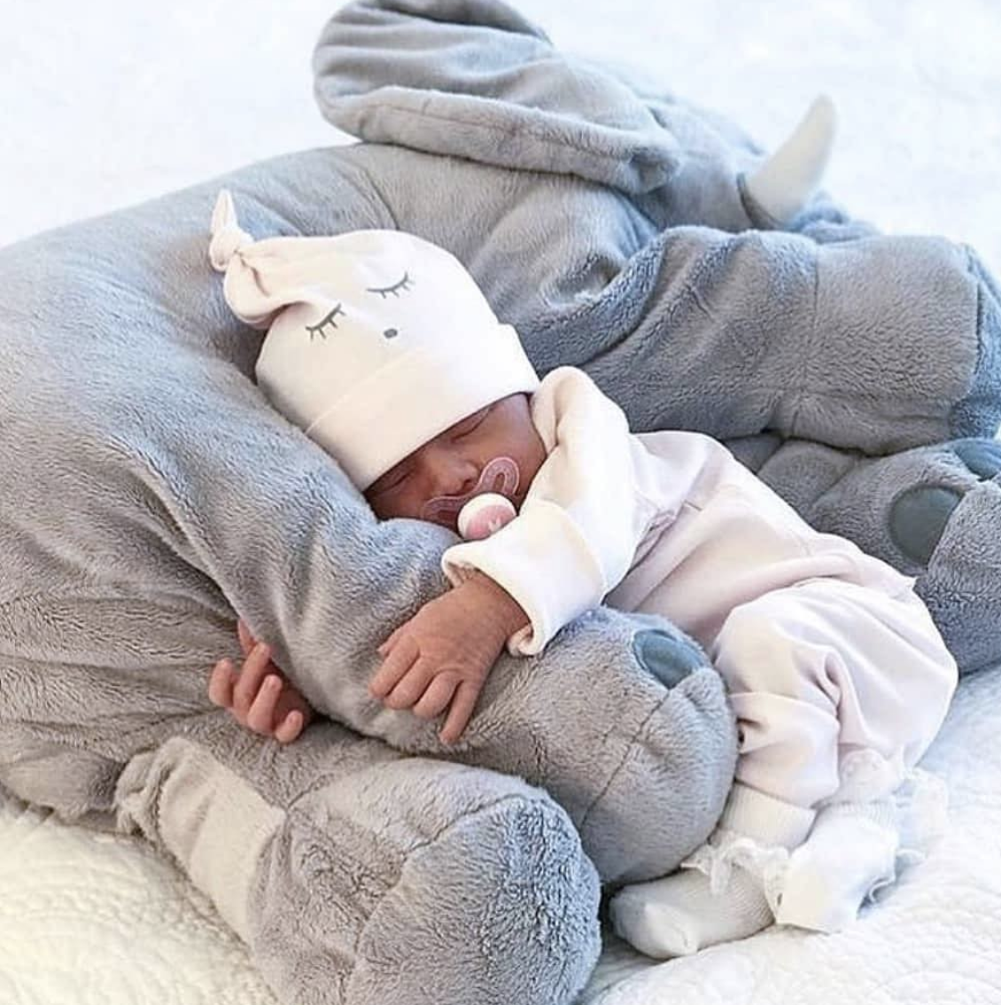 Plush Elephant Nursery Pillow for Babies & Toddlers – Soft Cuddle Cushion for Nap Time, Play & Decor | Thomler