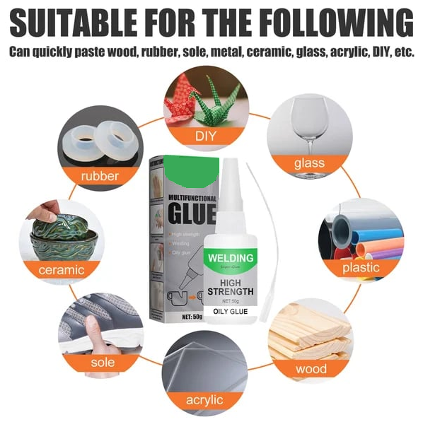 Industrial-Strength Adhesive Bonding Gel for Plastic Wood Metal Ceramic – Multi-Surface Quick-Dry Repair Glue for Home Workshop Crafts DIY | Thomler