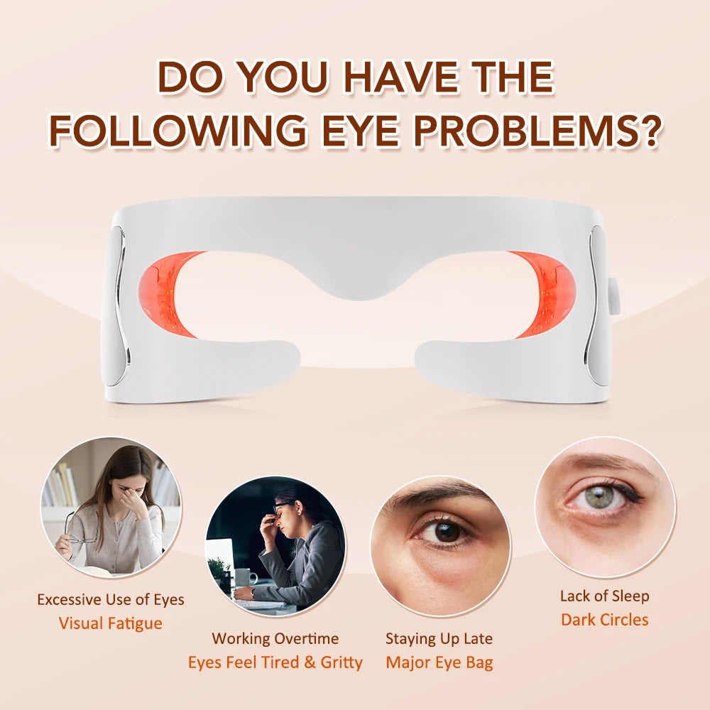 LED Eye Massager with Vibration & Light Therapy for Tired Eyes, Dark Circles & Puffiness – Rechargeable Eye Care Device | Thomler