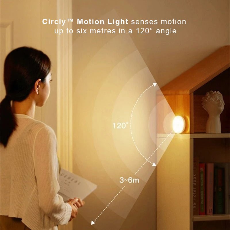 USB Rechargeable Motion Sensor Night Light – Round 3-Inch Puck Light for Closets, Hallways & Stairs – Auto On/Off Sensor Lamp – Battery | Thomler